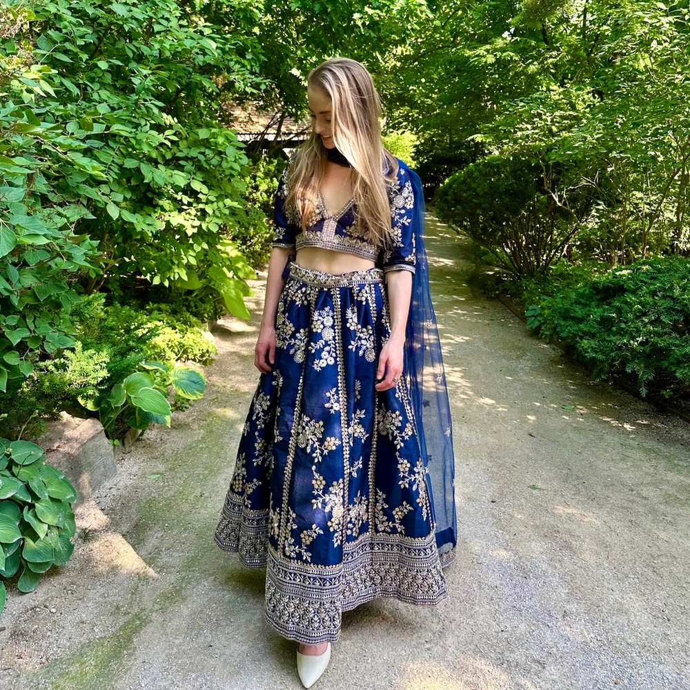 Elegant Navy Blue Lehenga